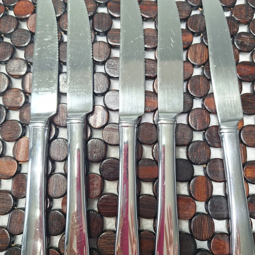 5Pc Lenox Stainless Flatware MIDDLETON 4 Steak Knives 1 Butter Knife Heavyweight